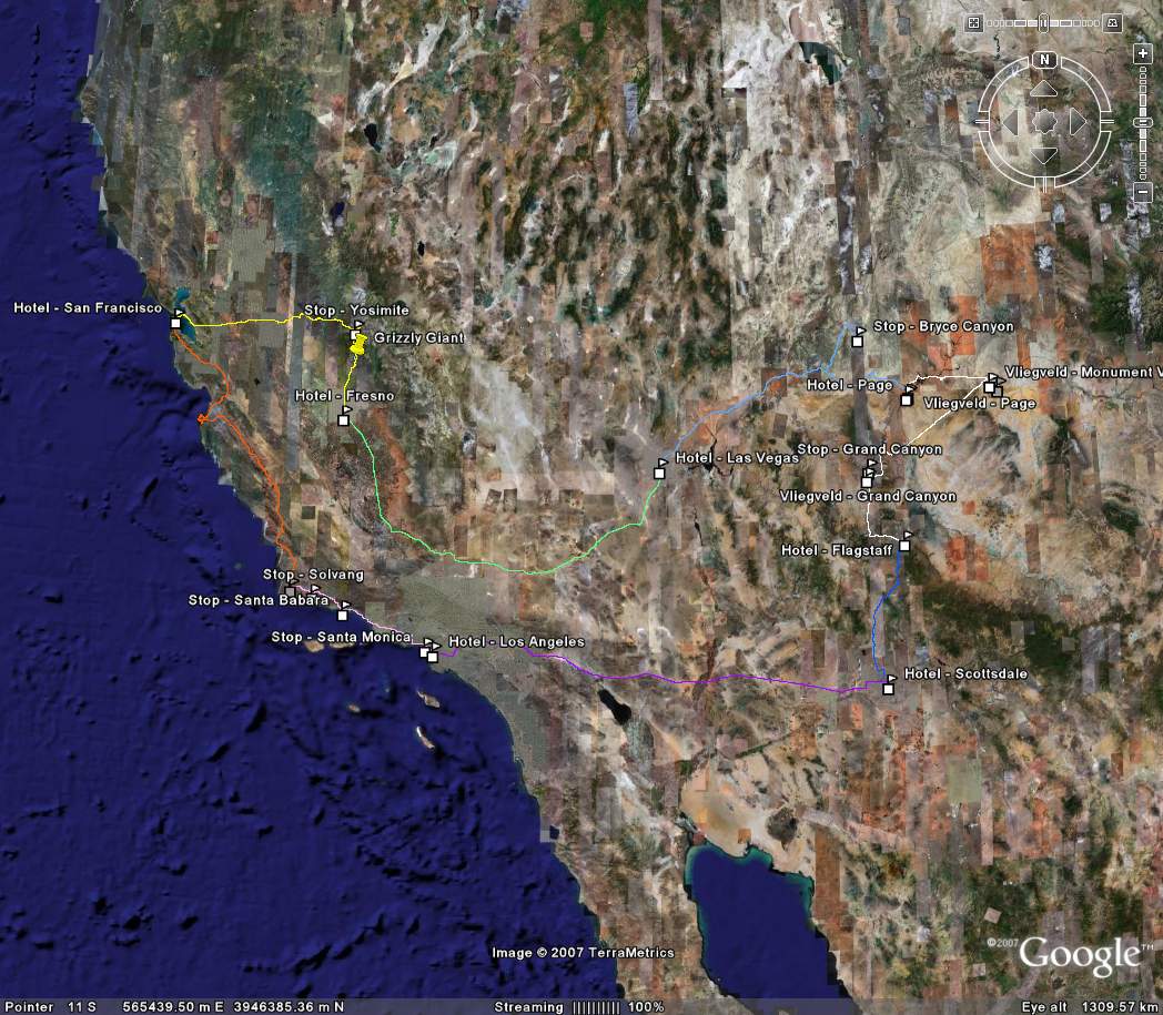Map South West USA